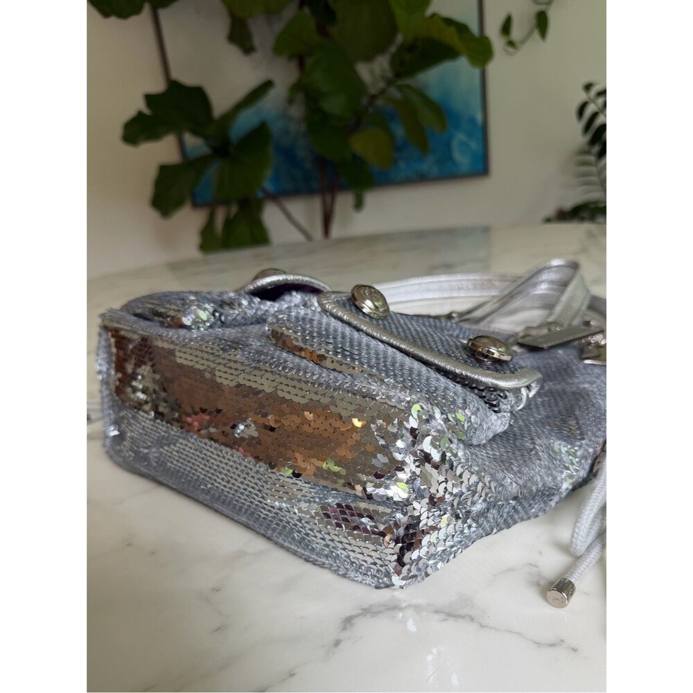 Coach Limited Edition Poppy Sequin Spotlight Tote Shoulder Bag 13821 Silver Y2K - Picture 8 of 16